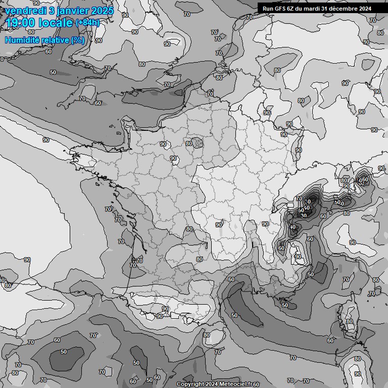 Modele GFS - Carte prvisions 