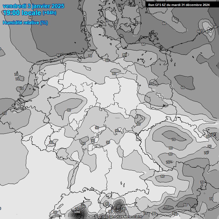 Modele GFS - Carte prvisions 