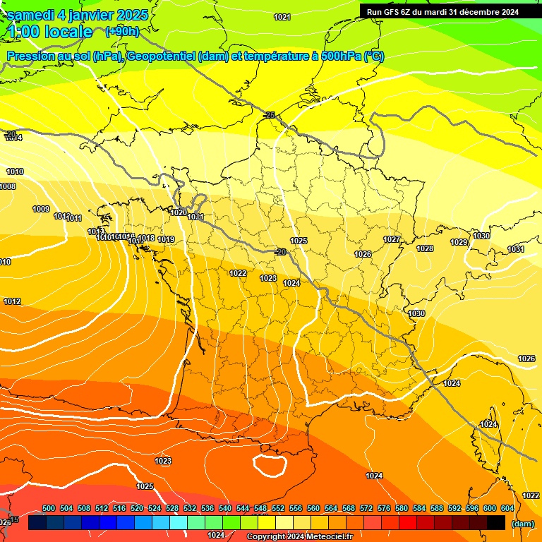 Modele GFS - Carte prvisions 