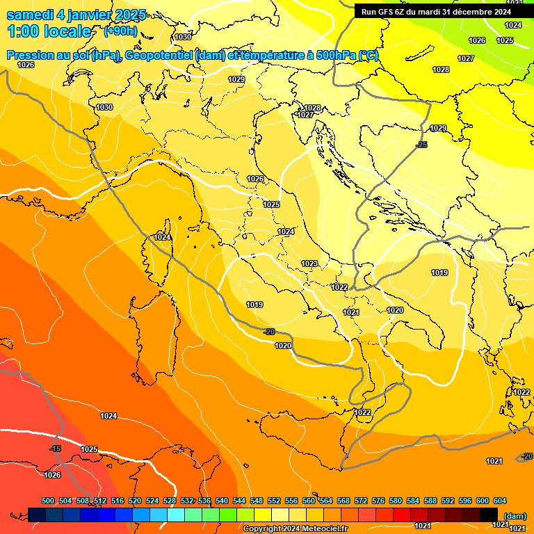 Modele GFS - Carte prvisions 