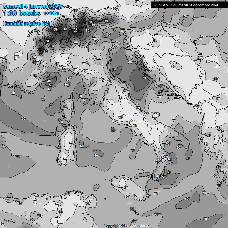 Modele GFS - Carte prvisions 