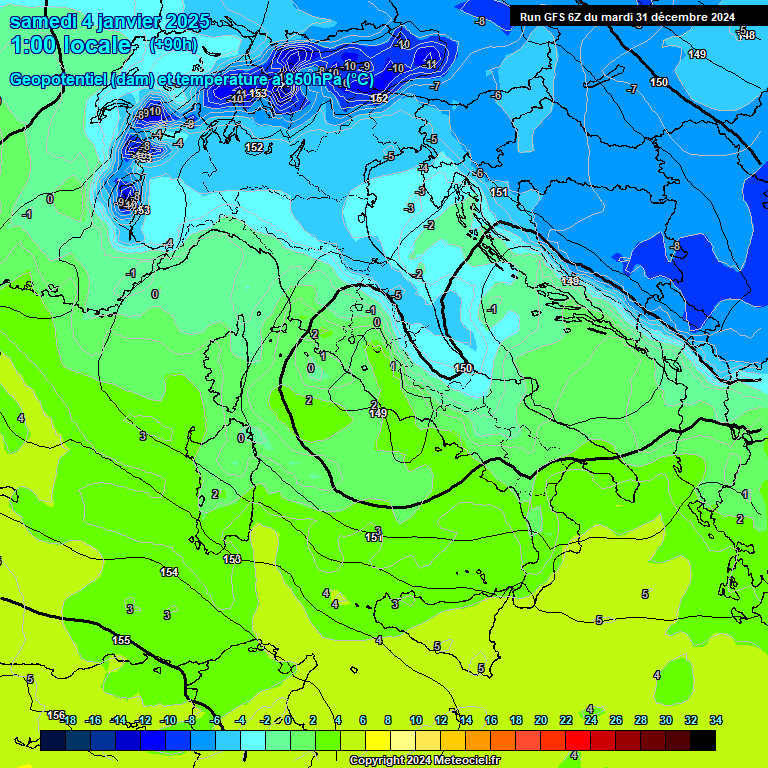 Modele GFS - Carte prvisions 