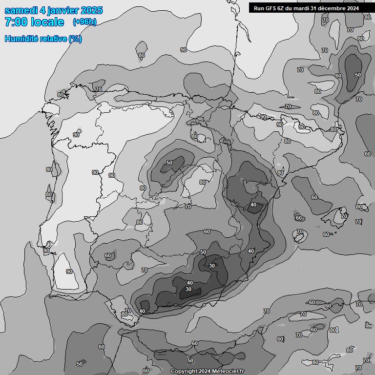 Modele GFS - Carte prvisions 