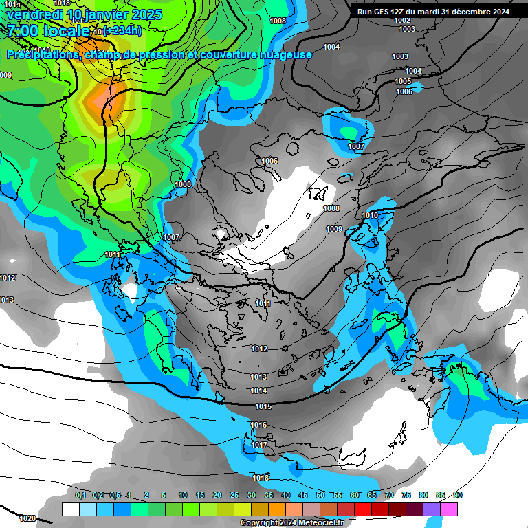 Modele GFS - Carte prvisions 