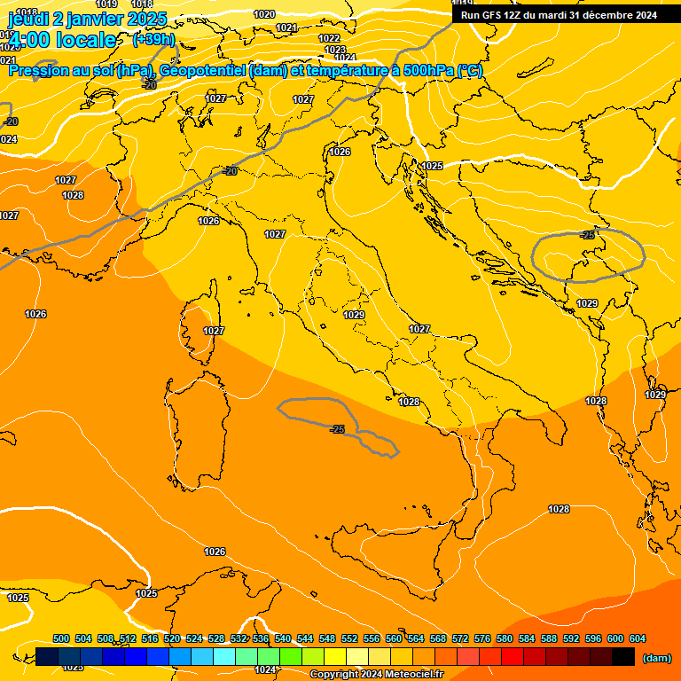 Modele GFS - Carte prvisions 