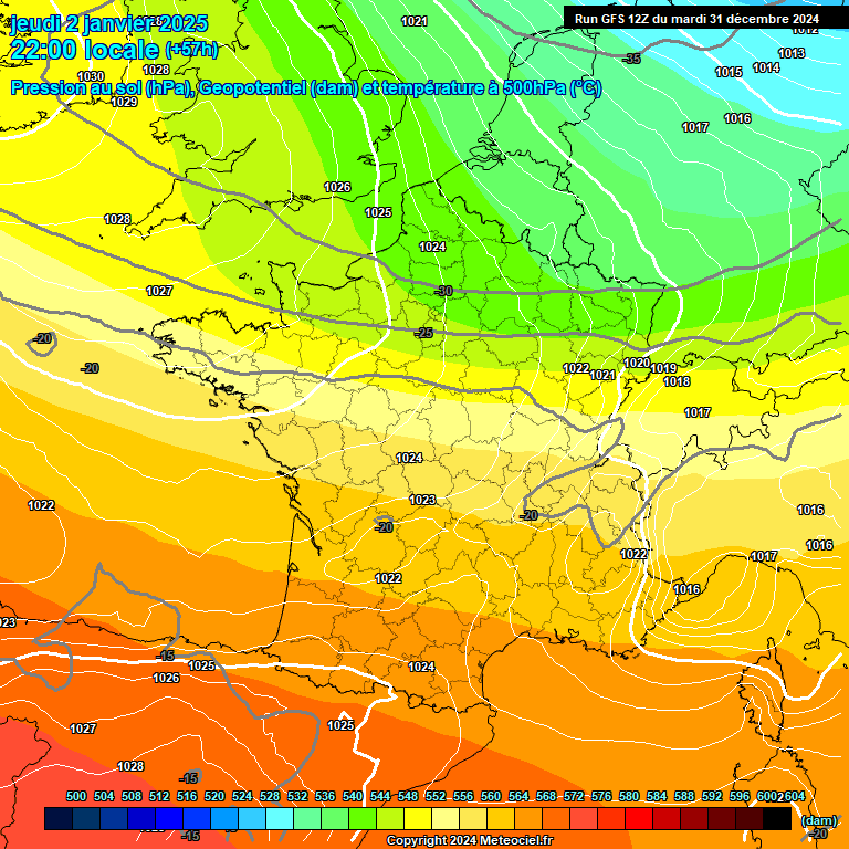 Modele GFS - Carte prvisions 