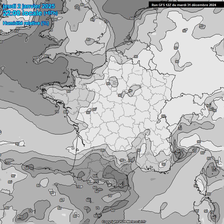 Modele GFS - Carte prvisions 