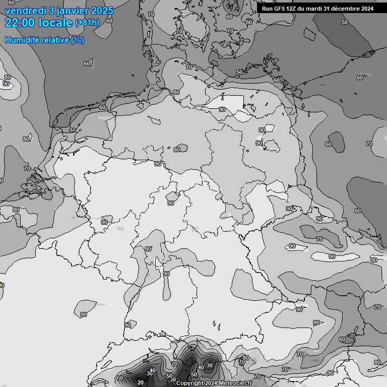 Modele GFS - Carte prvisions 