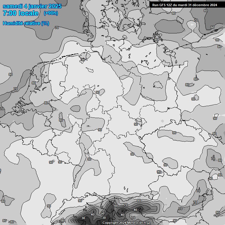 Modele GFS - Carte prvisions 