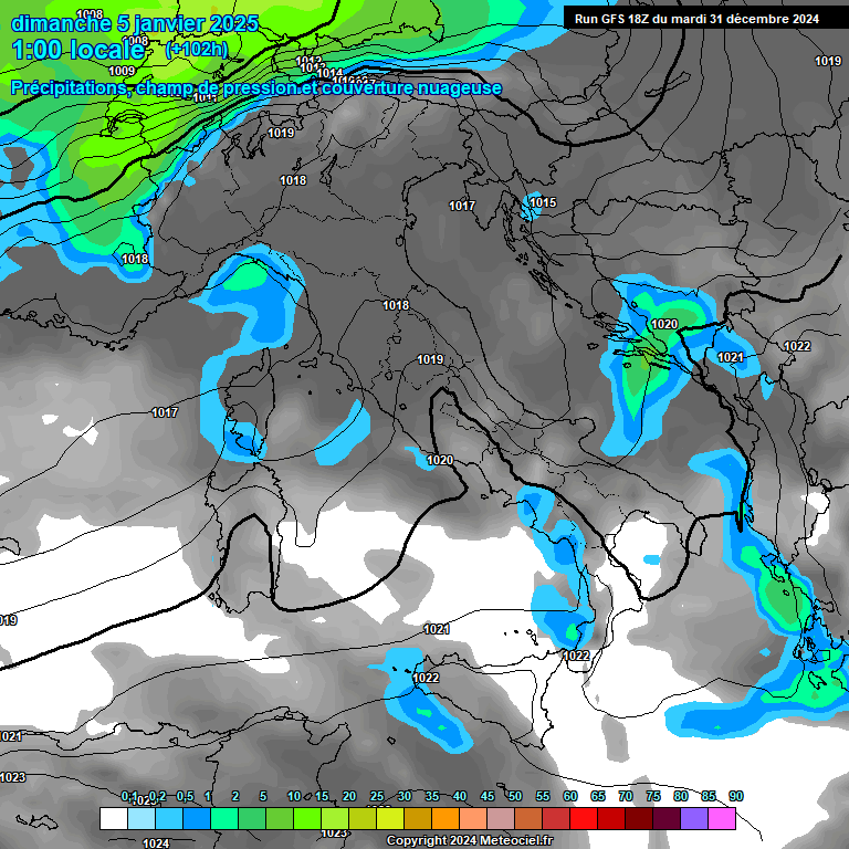 Modele GFS - Carte prvisions 