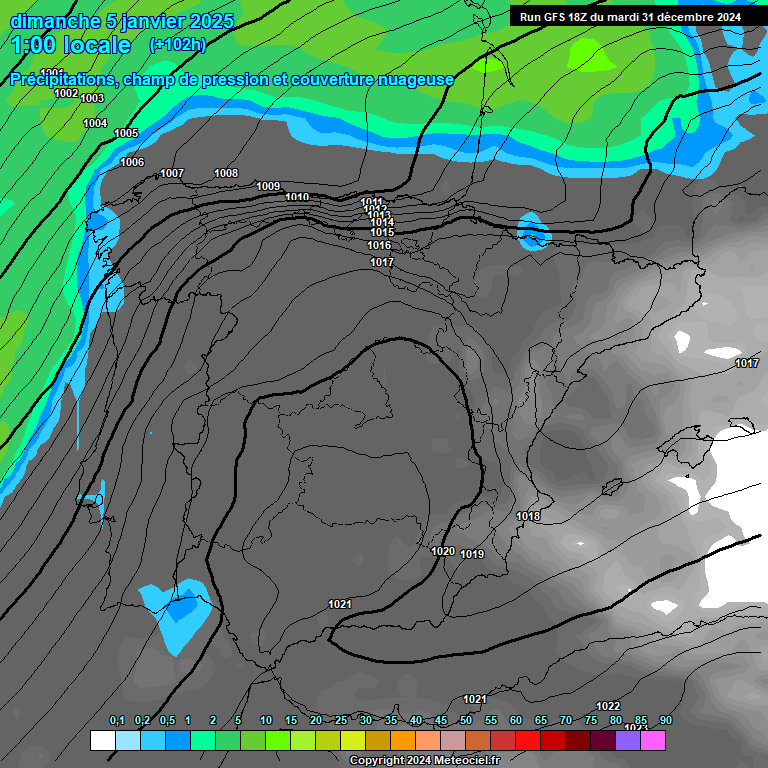 Modele GFS - Carte prvisions 