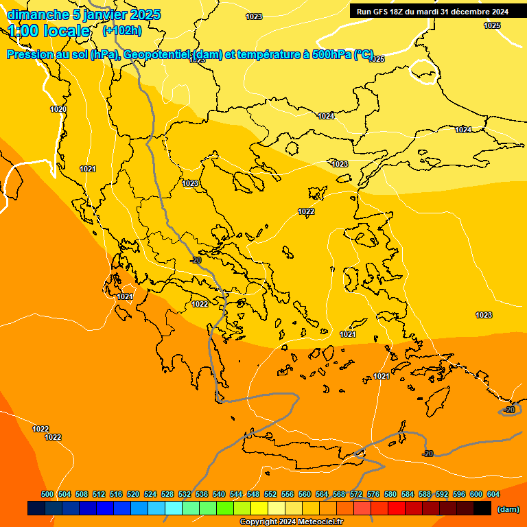 Modele GFS - Carte prvisions 