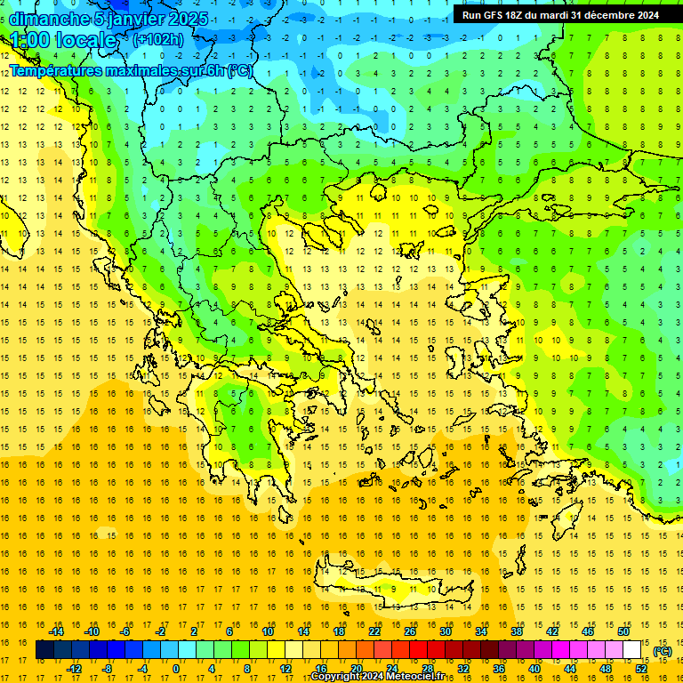 Modele GFS - Carte prvisions 