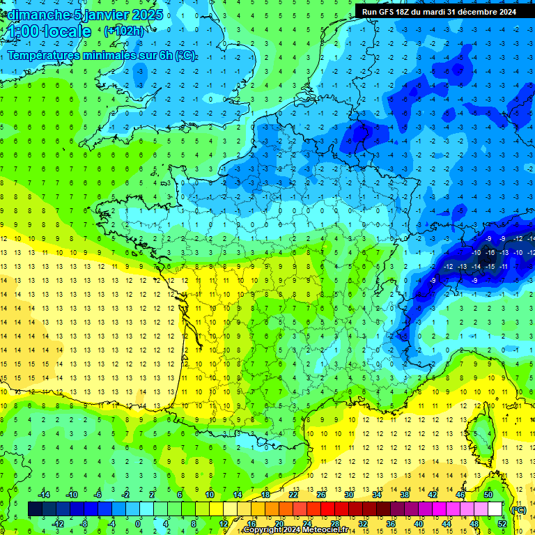 Modele GFS - Carte prvisions 