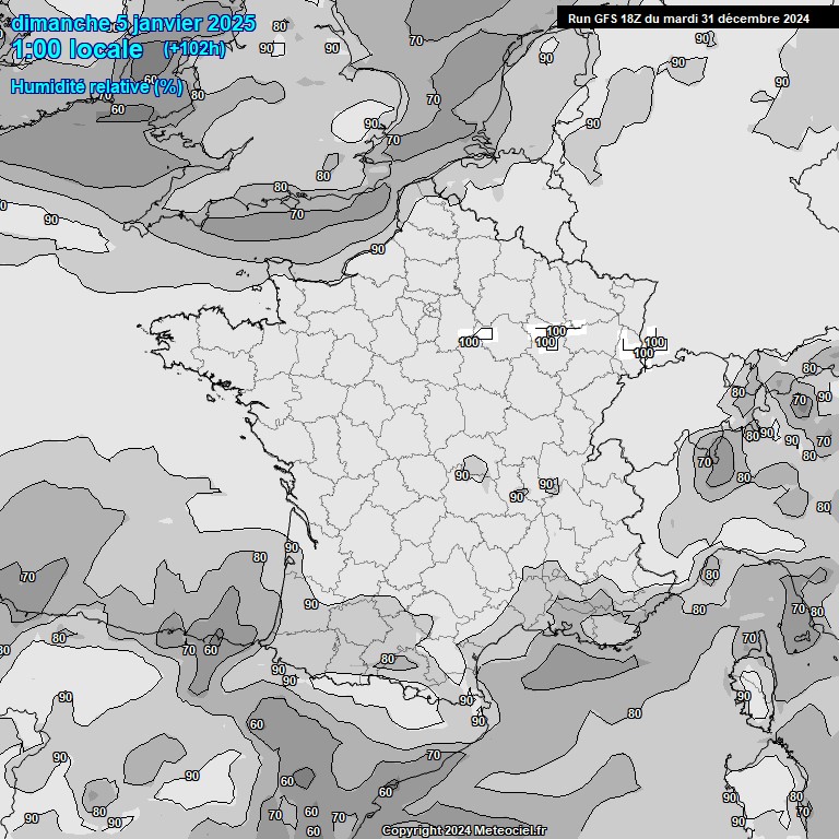 Modele GFS - Carte prvisions 