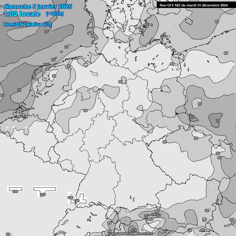 Modele GFS - Carte prvisions 