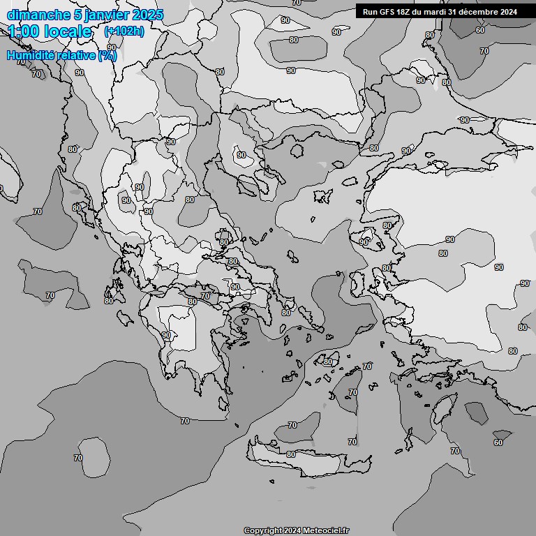 Modele GFS - Carte prvisions 