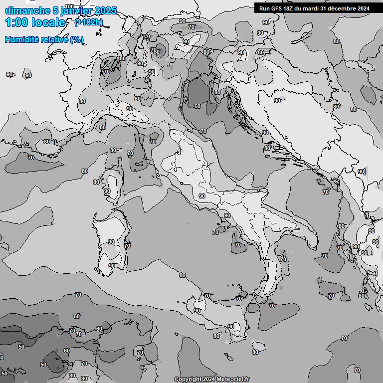 Modele GFS - Carte prvisions 