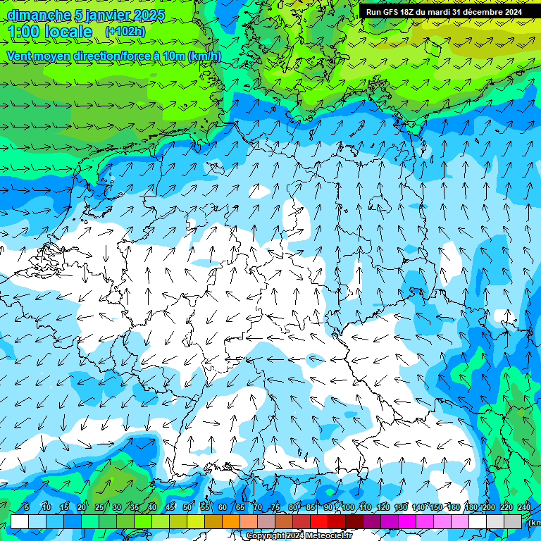 Modele GFS - Carte prvisions 