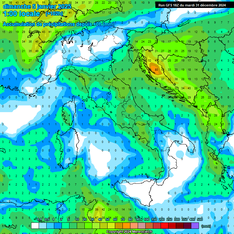 Modele GFS - Carte prvisions 