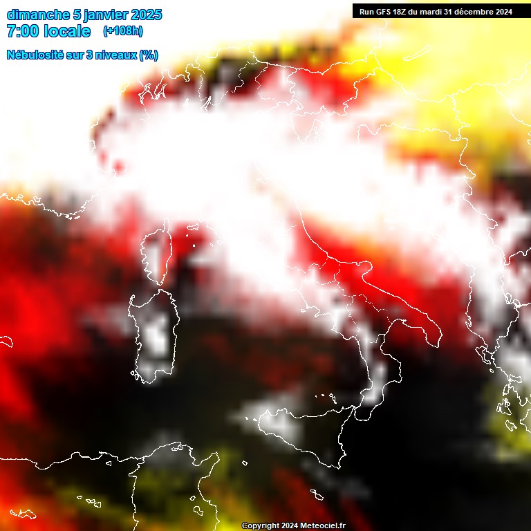 Modele GFS - Carte prvisions 