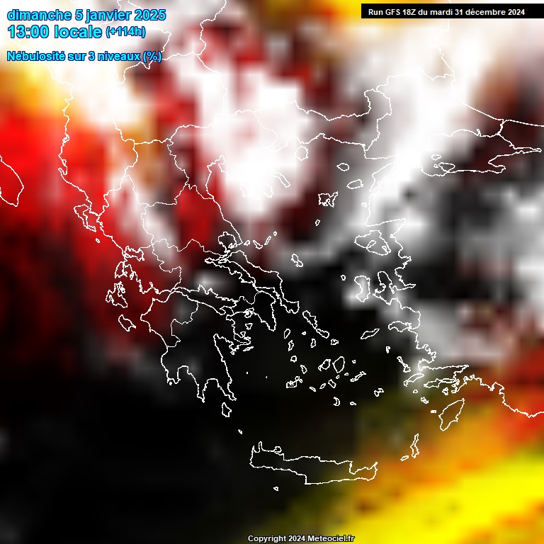 Modele GFS - Carte prvisions 