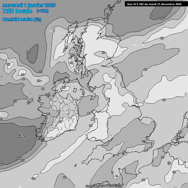 Modele GFS - Carte prvisions 