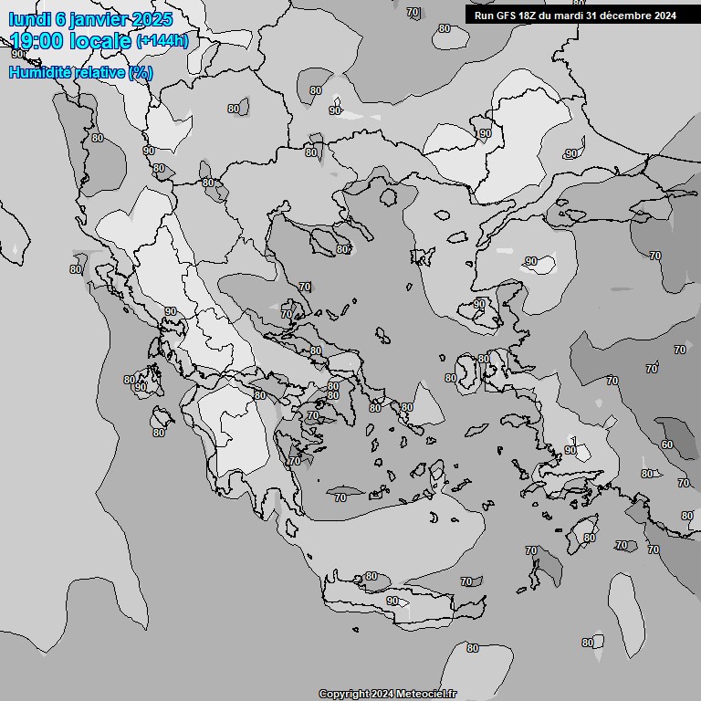 Modele GFS - Carte prvisions 