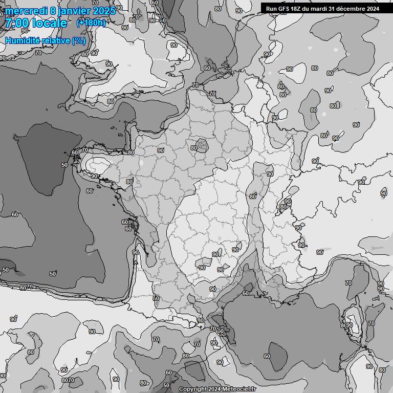 Modele GFS - Carte prvisions 