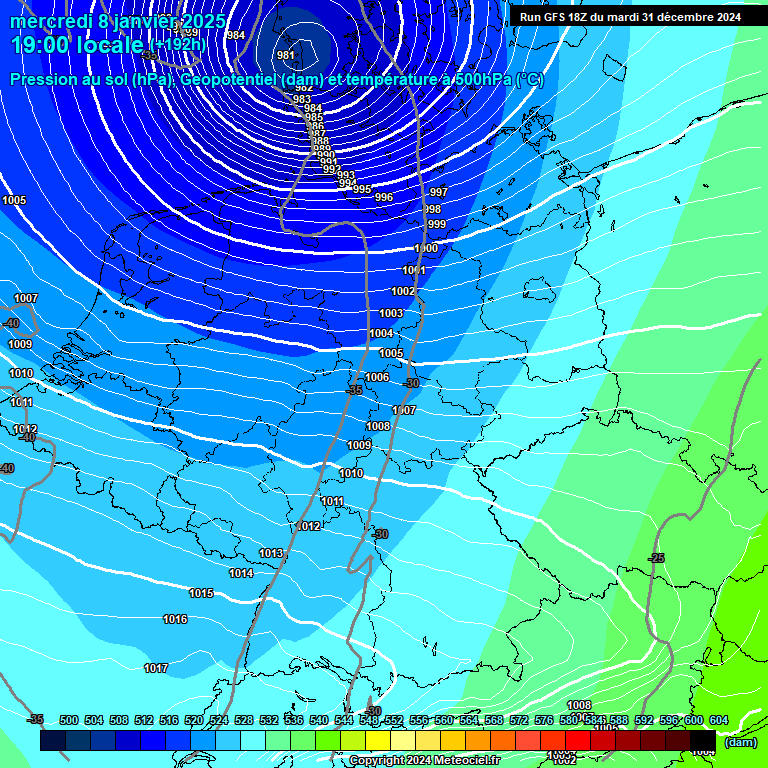 Modele GFS - Carte prvisions 