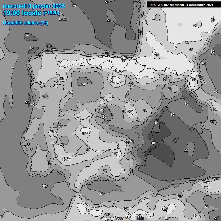 Modele GFS - Carte prvisions 