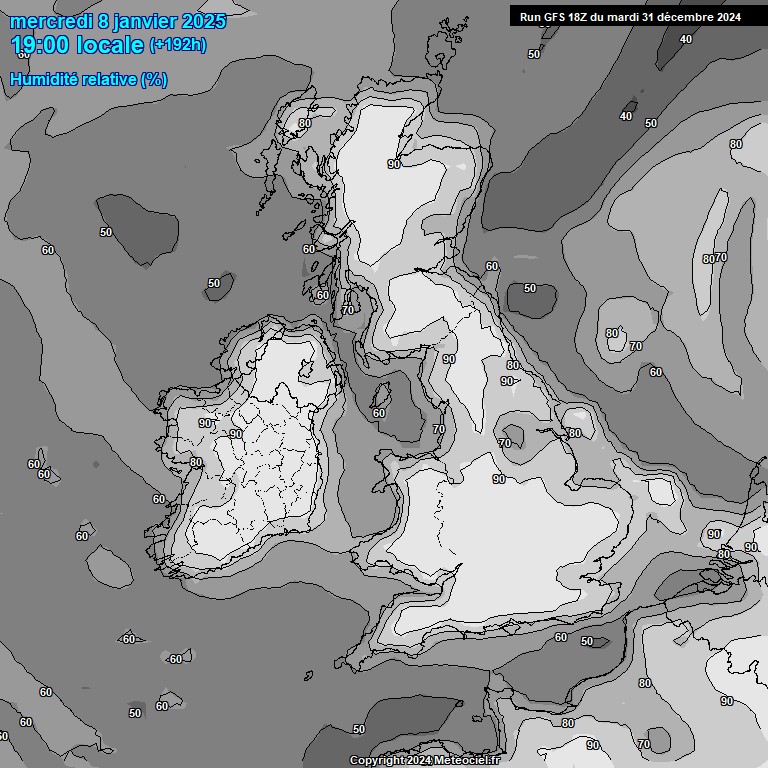 Modele GFS - Carte prvisions 