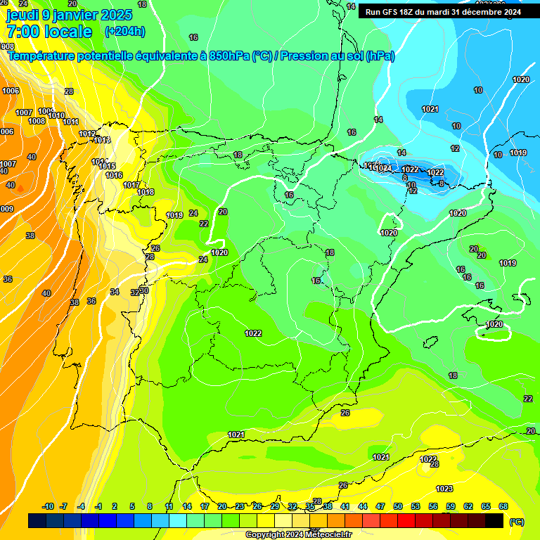 Modele GFS - Carte prvisions 