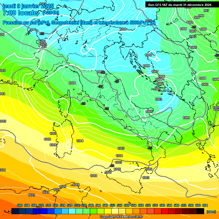 Modele GFS - Carte prvisions 