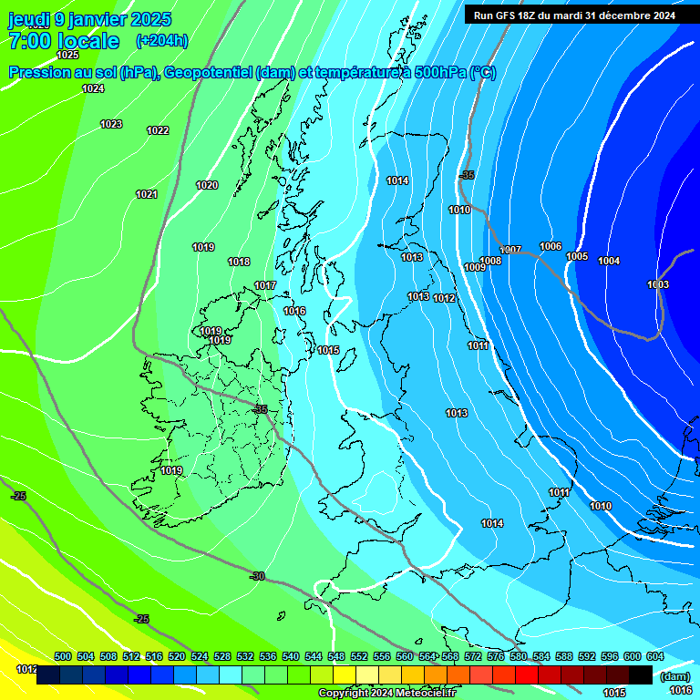 Modele GFS - Carte prvisions 