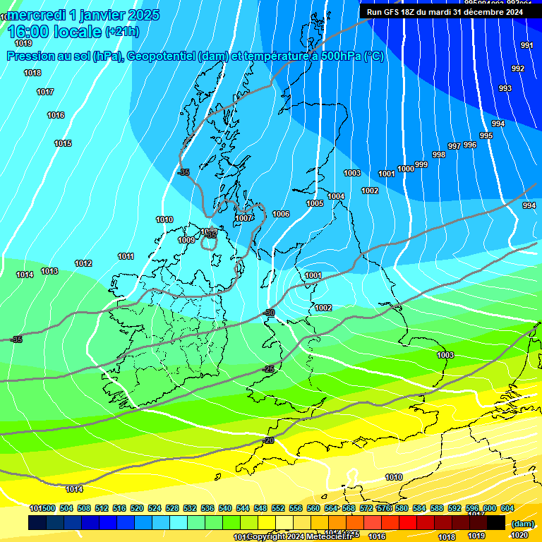 Modele GFS - Carte prvisions 