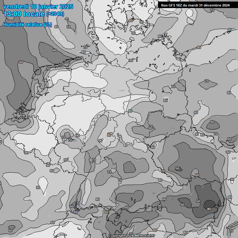 Modele GFS - Carte prvisions 