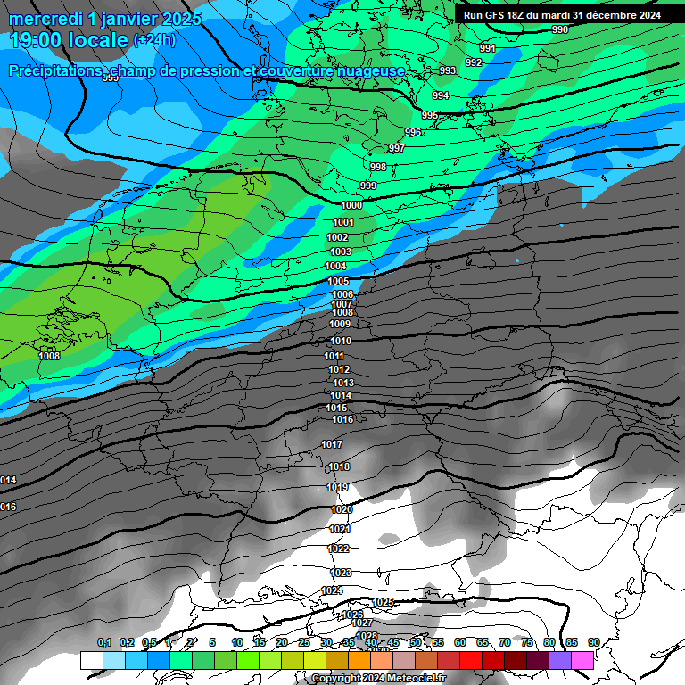 Modele GFS - Carte prvisions 