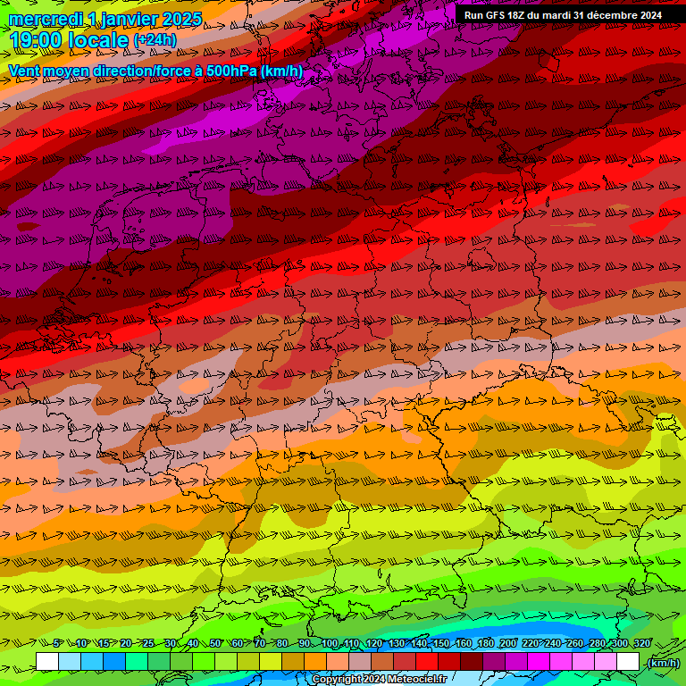 Modele GFS - Carte prvisions 