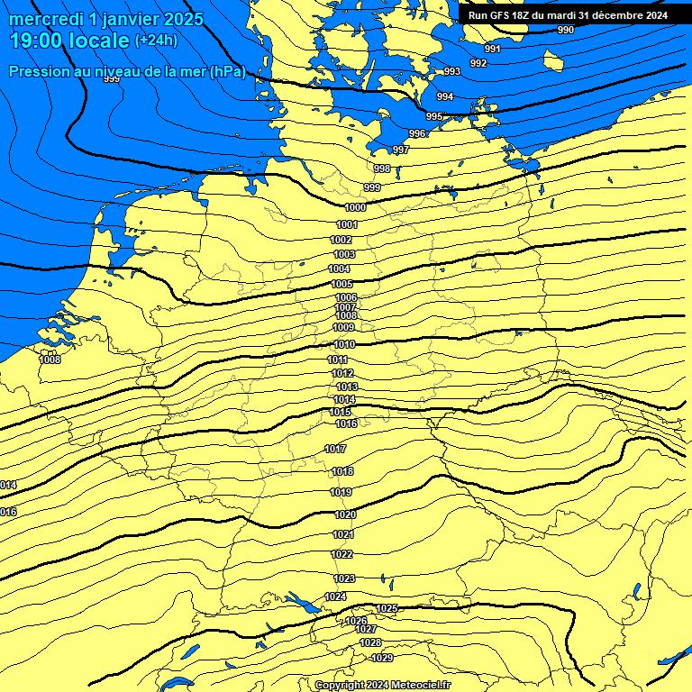 Modele GFS - Carte prvisions 