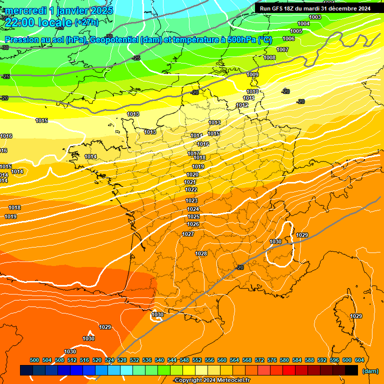 Modele GFS - Carte prvisions 