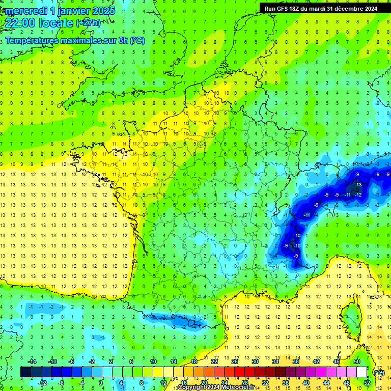 Modele GFS - Carte prvisions 