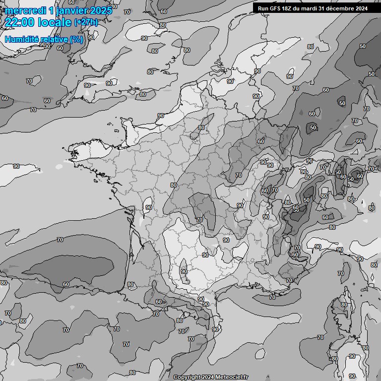 Modele GFS - Carte prvisions 