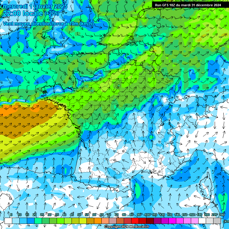 Modele GFS - Carte prvisions 