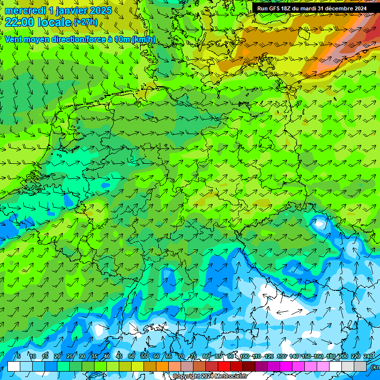 Modele GFS - Carte prvisions 