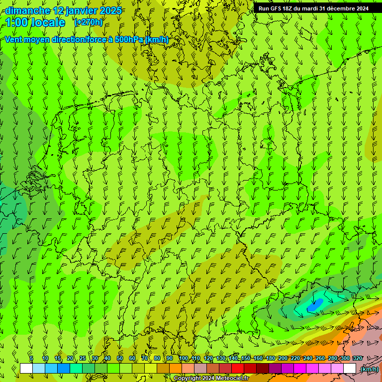 Modele GFS - Carte prvisions 