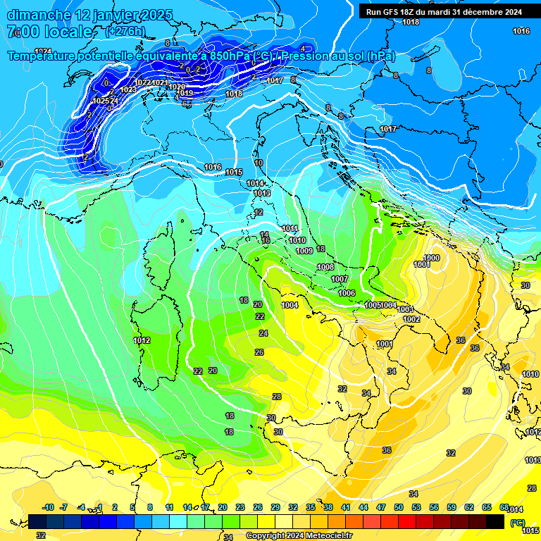 Modele GFS - Carte prvisions 