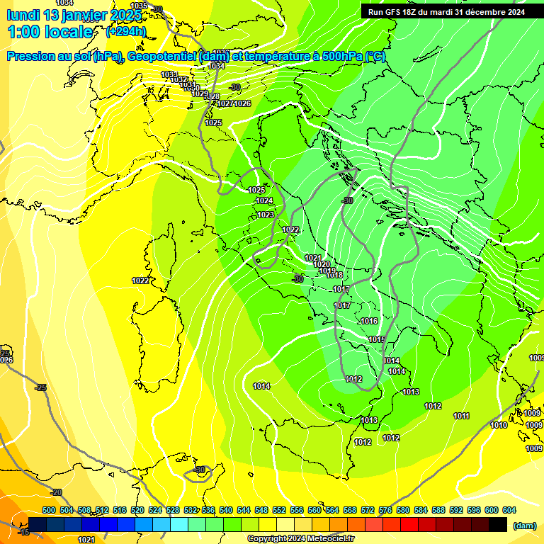 Modele GFS - Carte prvisions 