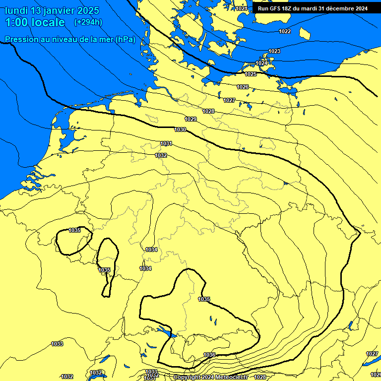 Modele GFS - Carte prvisions 