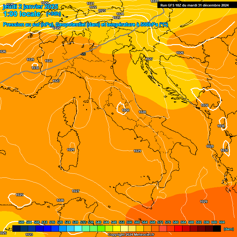 Modele GFS - Carte prvisions 